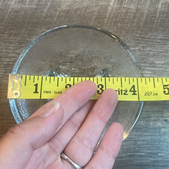 Set of 2 Vintage Crisa Libbey Pebble Texture Footed Glass Serving Bowls - Picture 9 of 10